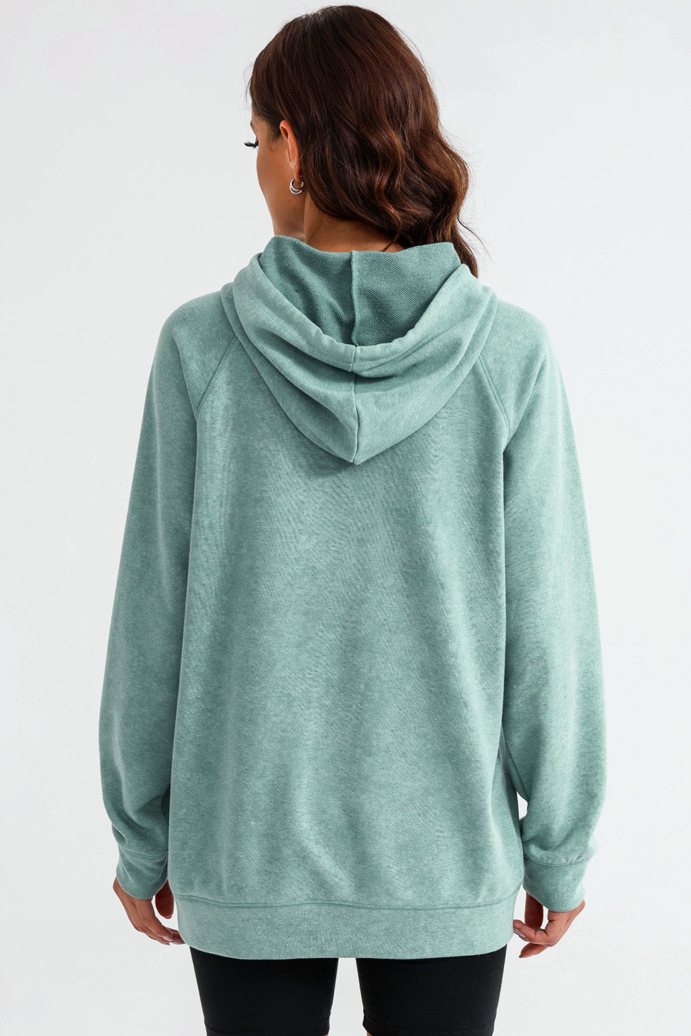 Full Size Long Sleeve Front Pocket Hoodie