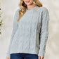 BiBi Cable Knit Round Neck Dust Sage Green Sweater - Brand BiBi