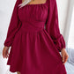 HANNAH MEA Tied Square Neck Balloon Sleeve Dress