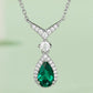 Lab-Grown Emerald Teardrop Necklace