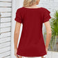 Full Size Square Neck Flutter Sleeve Top