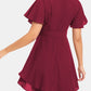 Surplice Neck Flutter Sleeve Dress