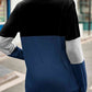 Color Block Cutout Round Neck Long Sleeve T-Shirt