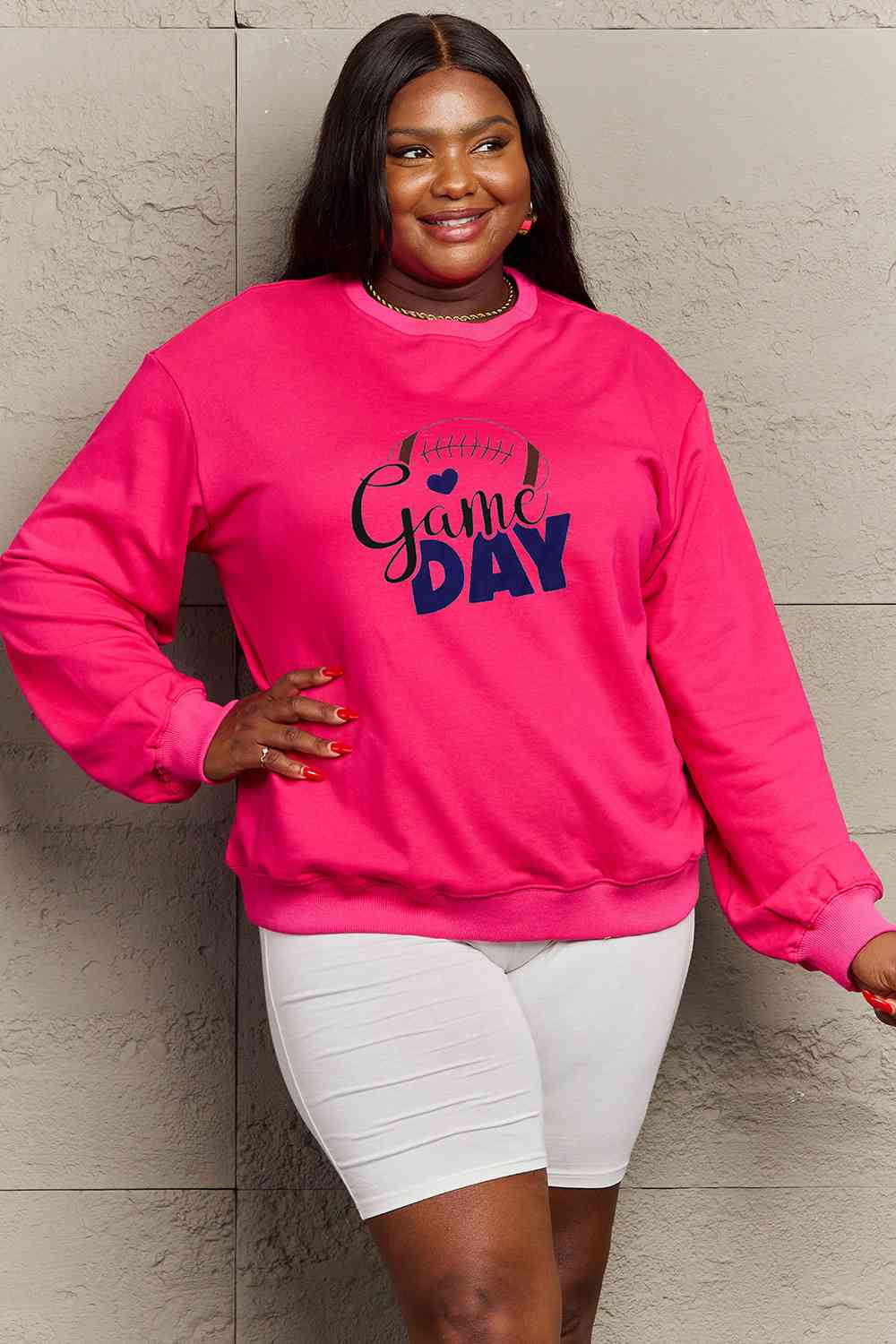 Simply Love Full Size Drop Shoulder GAME DAY Graphic Sweatshirt