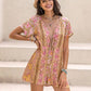 Tied Printed Short Sleeve Romper