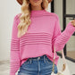 Malibu Dreams Round Neck Openwork Long Sleeve Pullover Sweater