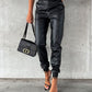 Smocked High Waist Pants with Pockets