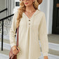 Decorative Button Drawstring Long Sleeve Hoodie