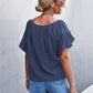 Women's Flutter Sleeve Tie-Front Blouse