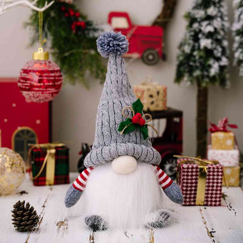 Winter Christmas Light-Up Short Leg Faceless Gnome