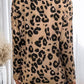 Leopard V-Neck Dropped Shoulder Blouse