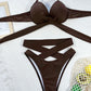 Crisscross Halter Neck Bikini Set