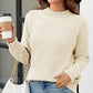 Chic Babe' Waffle-Knit Round Neck Reglan Sleeve Sweater 🦋