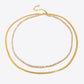 Double-Layered Inlaid Zircon Stainless Steel Necklace