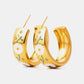 Stainless Steel 18K Gold Plated Ring Shape C-Hoop Earrings