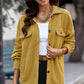 Button Up Collared Neck Long Sleeve Jacket