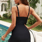 Full Size Printed Drawstring Detail Swim Dress and Bottoms Set