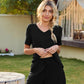 V-Neck Short Sleeve Top and Pocketed Shorts Lounge Set