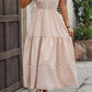 Decorative Button Notched Tiered Dress