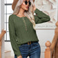 Cable-Knit Round Neck Buttoned Sweater