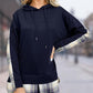 Jaylynn Plaid Drawstring Long Sleeve Slit Hoodie