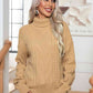 Turtleneck Cable-Knit Long Sleeve Sweater