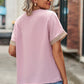 Openwork V-Neck Short Sleeve T-Shirt