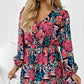 Printed Long Sleeve Slit Dress