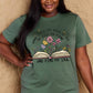 Simply Love Full Size Book & Flower Graphic Cotton Tee