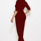 Mock Neck Tie-Waist Half Sleeve Jumpsuit
