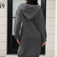 Button Up Long Sleeve Hooded Cardigan with Pockets