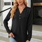 Full Size V-Neck Long Sleeve Blouse
