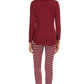 DEER Graphic Round Neck Top and Striped Pants Set