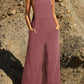 Pocketed Wide Leg Overall