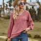 Full Size Dropped Shoulder Button-Down Hoodie
