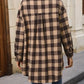 Plaid Button Up Dropped Shoulder Jacket