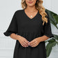 Peplum V-Neck Half Sleeve T-Shirt