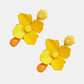 Bloosm Flower and Teardrop Resin Dangle Earrings