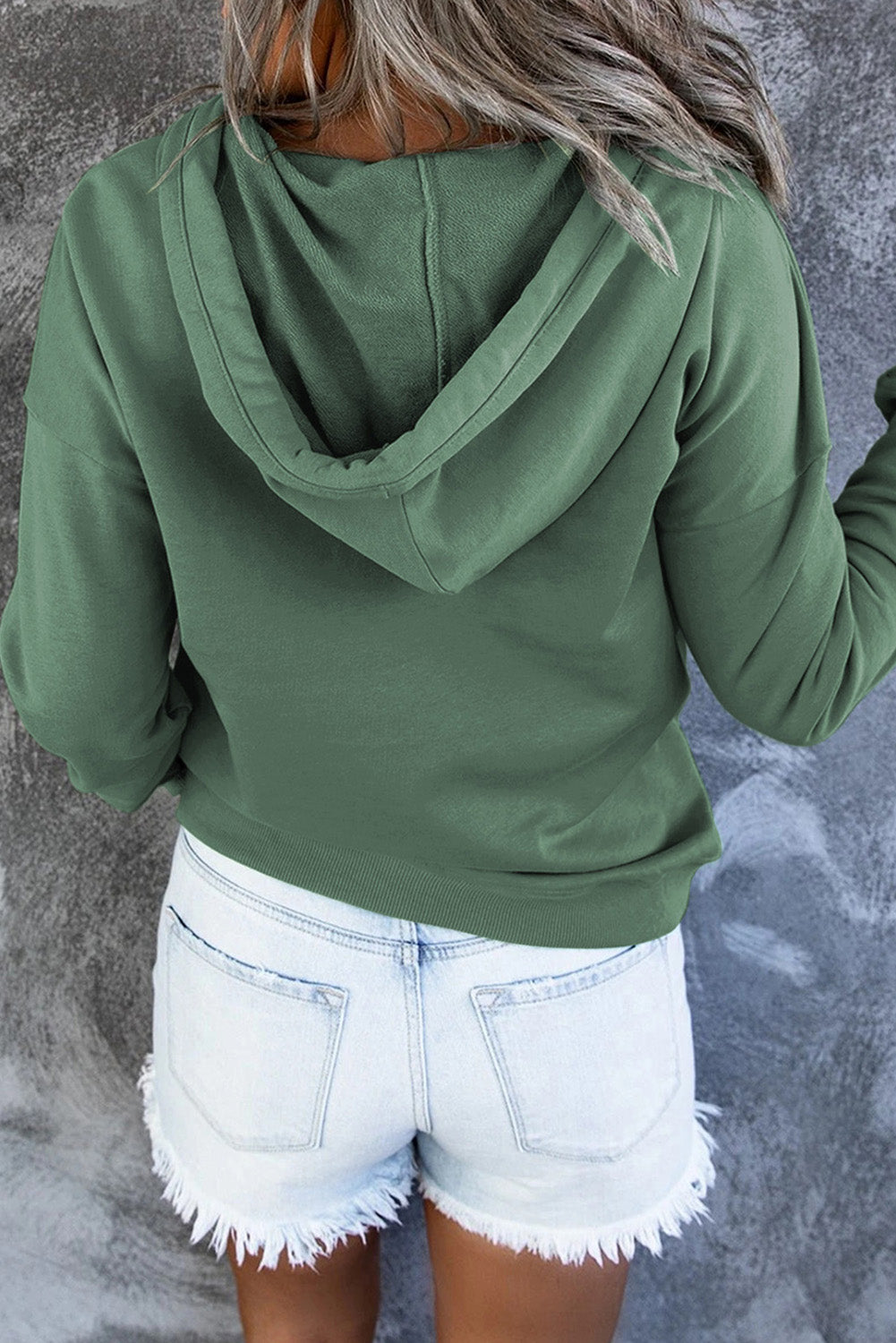 Full Size Dropped Shoulder Long Sleeve Hoodie with Pocket