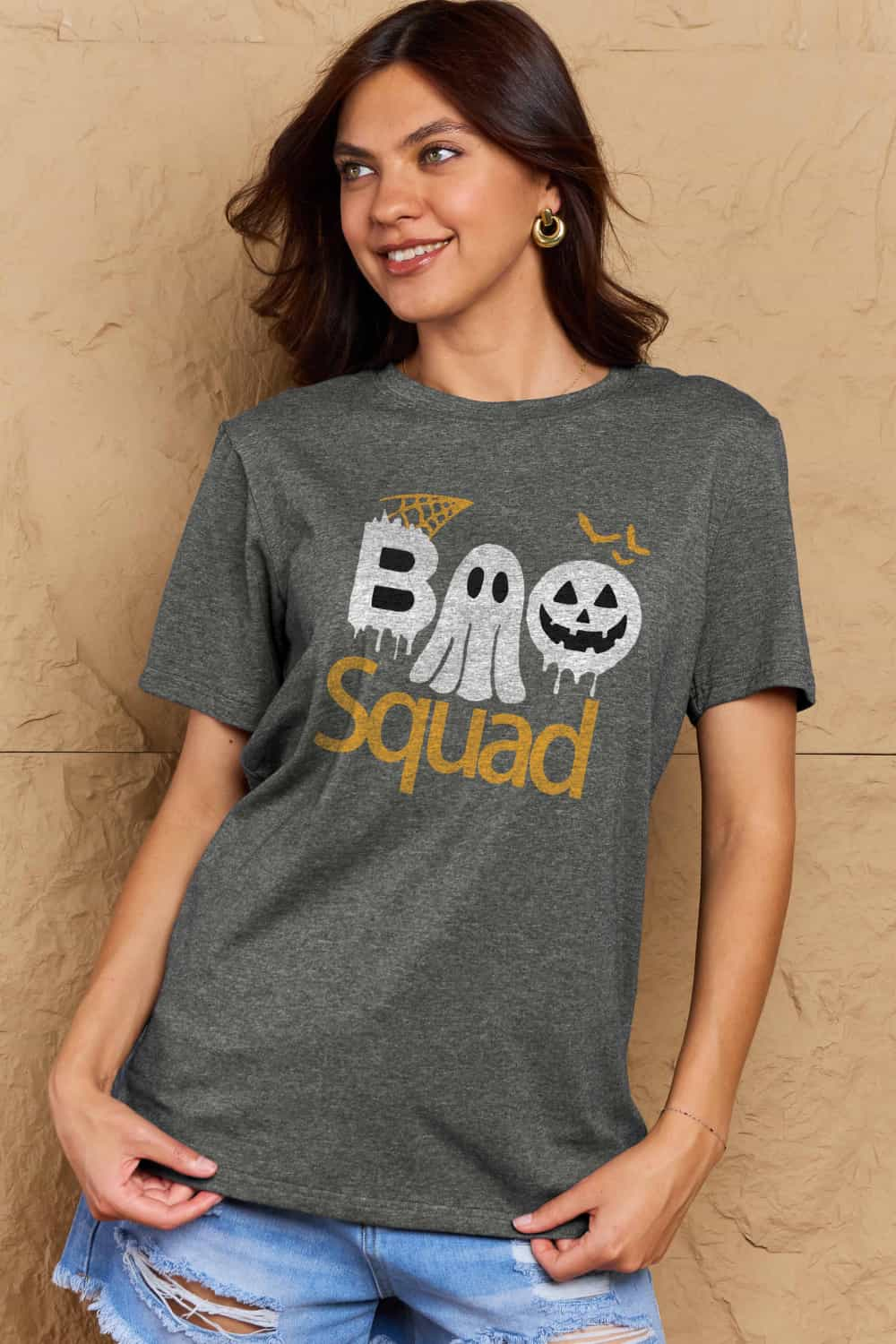 Simply Love Halloween Full Size BOO SQUAD Graphic Cotton T-Shirt