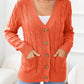 SavannahTree Button Down Cable-Knit Cardigan