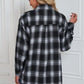 Plaid Button Up Dropped Shoulder Outerwear