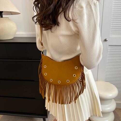 High-end Designer Fringe Detail Crossbody Bag