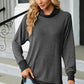 Slit Mock Neck Long Sleeve T-Shirt