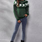 Full Size Ghost Pattern Round Neck Long Sleeve Sweater