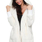 Women's Sophia & Grace Full Size Soft Fleece Hooded Open Front Coat