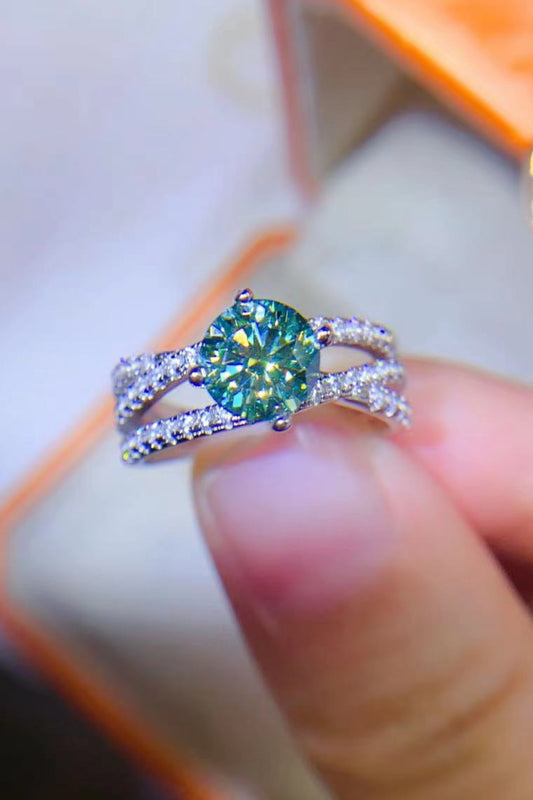 1 Carat Moissanite Contrast 925 Sterling Silver Ring 💜