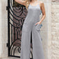 Scoop Neck Wide Leg Jumpsuit with Pockets