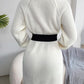 Abigail Decorative Button Turtleneck Sweater Dress