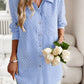 SoComfy Collared Neck Long Sleeve Pocketed Shirt